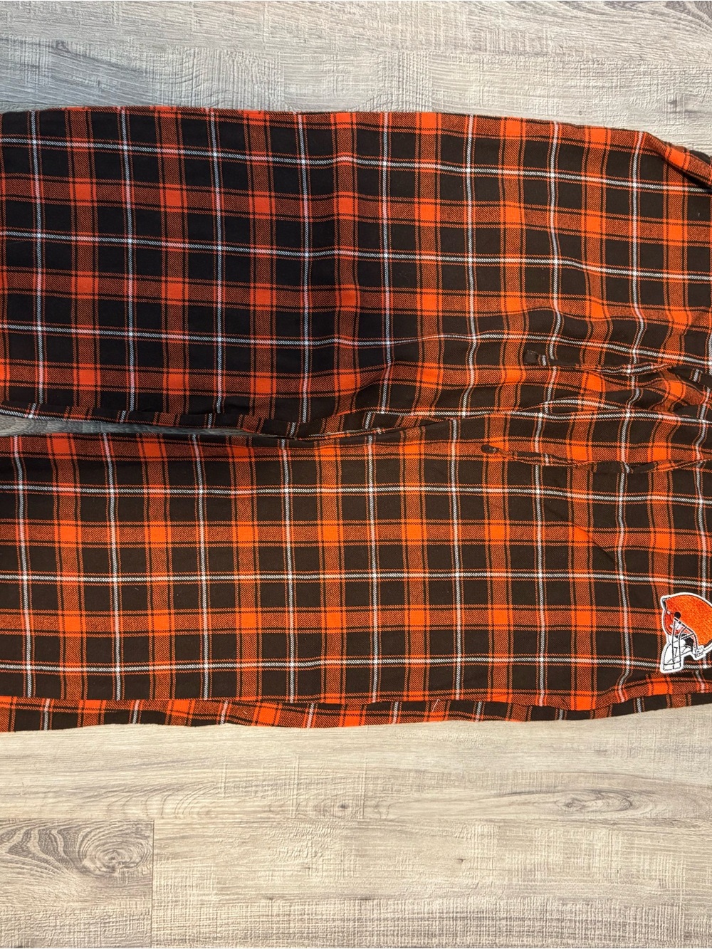 Team Apparel Orange and Brown Cleveland Browns Plaid Lounge Pants with Patch